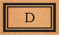 Calloway Mills 152962448 Black Border 24" x 48" Monogram Doormat (Letter D)-Ruum Studio Home