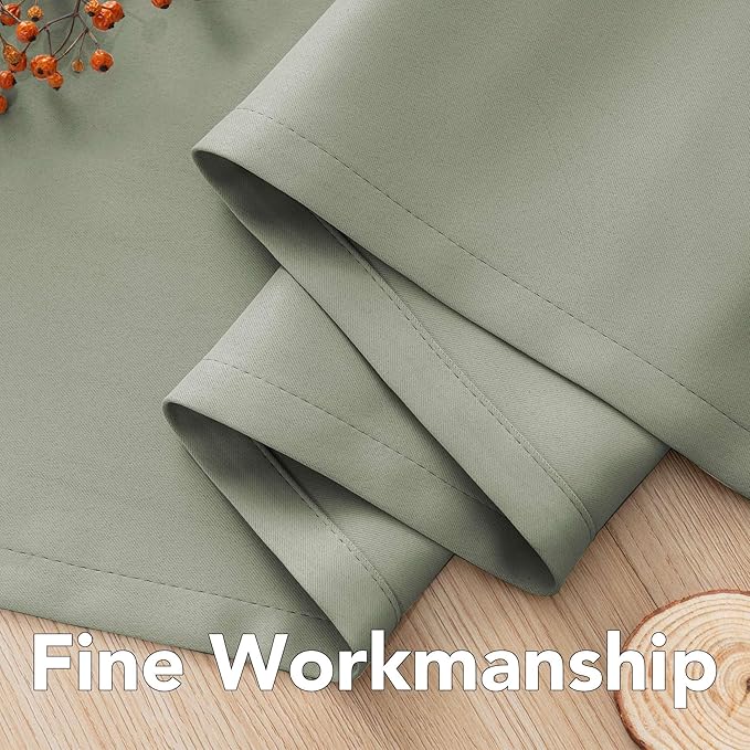 H.VERSAILTEX Room Darkening Curtains for Living Room Light Reducing Thermal Insulated Window Treatment Panels/Drapes Grommet Top 2 Panels Sea Grass - 52 x 96 Inches-Ruum Studio Home