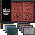 GORILLA GRIP 100% Waterproof All-Season WeatherMax Doormat, US Designed Natural Rubber, Stain and Fade Resistant, Low Profile Indoor Outdoor Door Mats, Easy Clean Patio Mat, 17x29, Burgundy Leaves-Ruum Studio Home
