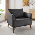 Oversized Accent Chair Modern Boucle Armchair for Living Room- 37" Wide Accent Chair with Solid Wood Legs, Dark Gray Upholstered Lounge Chair for Bedroom & Office, Cozy Reading Chair (Easy Assembly)-Ruum Studio Home