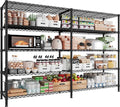REIBII 1500LBS Storage Shelves Metal Shelving Unit 61.7''W Wire Shelving, 5 Tier Pantry Shelves Kitchen Shelves Adjustable Wire Shelf for Garage Shelving Heavy Duty, 61.7" W*72.4" H*15.8" D-Ruum Studio Home