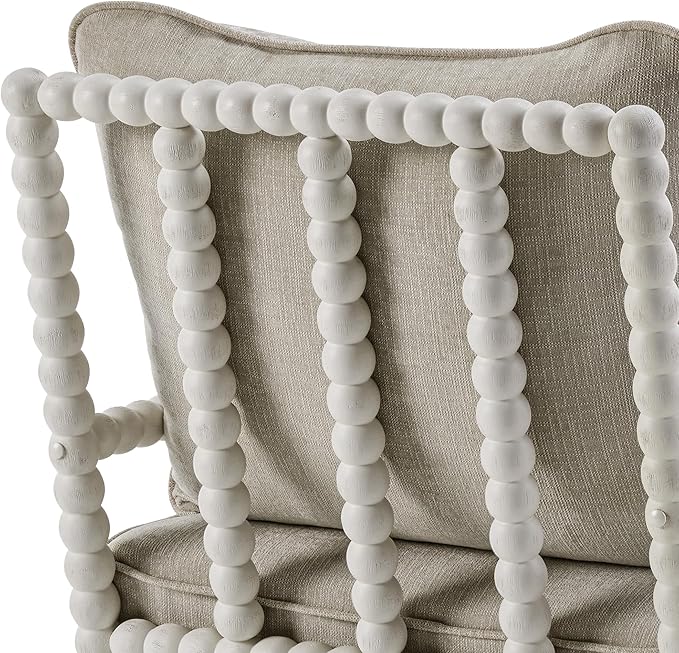 DUHOME Linen Fabric Spindle Accent Chairs Set of 2 with Wood Frame,Modern Accent Chairs with Padded Spring Seat and Brushed White Base for Living Room Bedroom Farmhouse Home Office Belcony-Ruum Studio Home