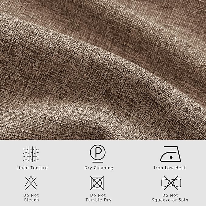 Macochico Taupe 100% Blackout Linen Curtains 96 Inches Long Pinch Pleated Curtains for Bedroom Living Room Nursery Farmhouse Insulated Sound Reducing Drapery with Tieback 84”Wx96”L 1 Panel-Ruum Studio Home