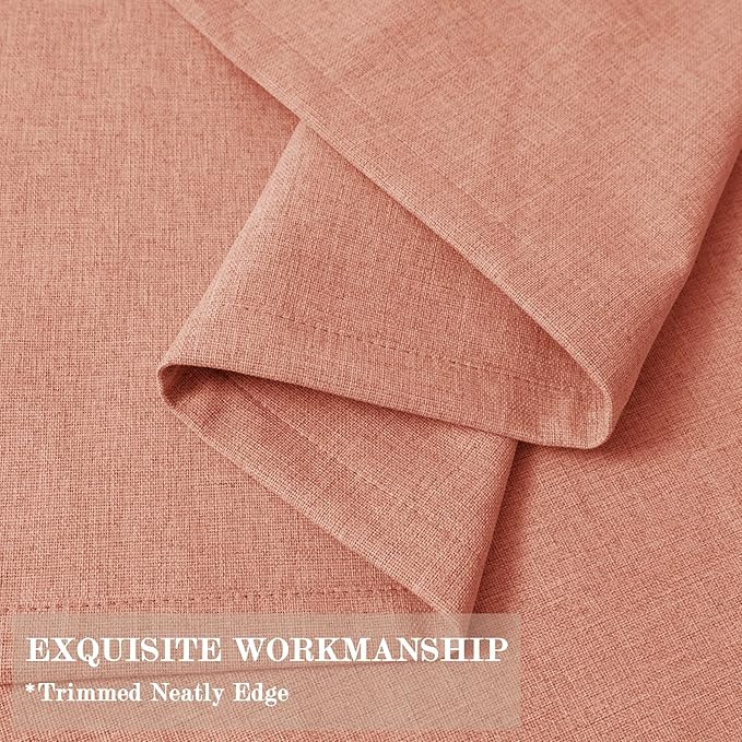 100" W x 96" L Faux Linen Room Divider Curtains, Full Blackout Pinch Pleated Drapes for Traverse Rod, Bedroom Divider Privacy Drapery with Hooks for Ceiling Track, 1 Panel, Orange-Ruum Studio Home