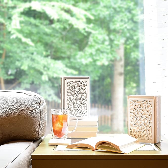 CNK Book Ends Bookends for Decorative Books Holder Bookend Shelves End Hold Heavy Duty Holders Stoppers Metal Stopper Cute Boho Bookshelf Holds Cookbook Office Home Set of 4 Bookends Pair White-Ruum Studio Home