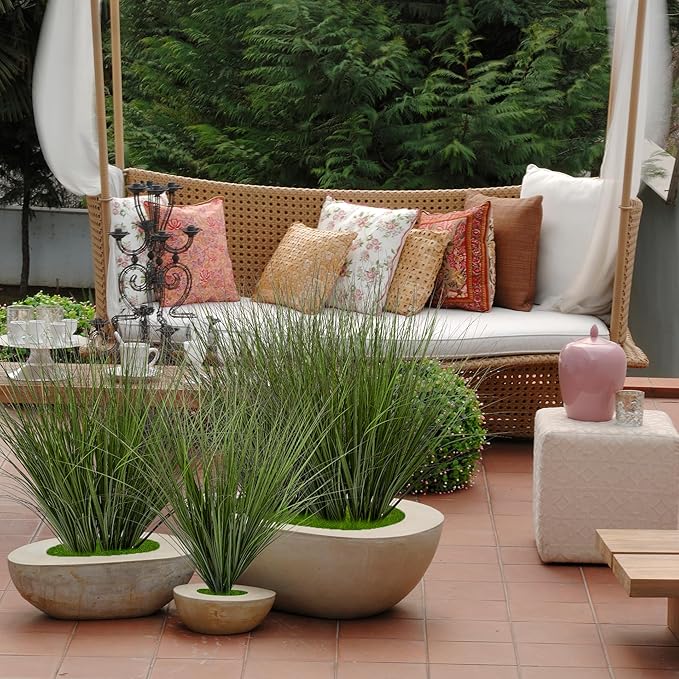 6PCS Fake Plants Artificial Wheat Grass Greenery Plastic Plants Fake Grass Artificial Plants for Outdoor Decor Artificial Grass Plant with Greenery Stems for Indoor Home Decoration 26.4"-Ruum Studio Home