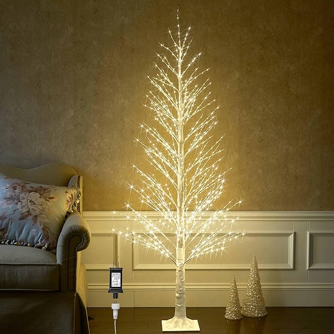 Birchlitland LED Alpine Trees 6FT 810L Warm White Fairy Lights, Lighted Trees for Indoor Outdoor Home Thanksgiving Christmas Holiday Decoration-Ruum Studio Home
