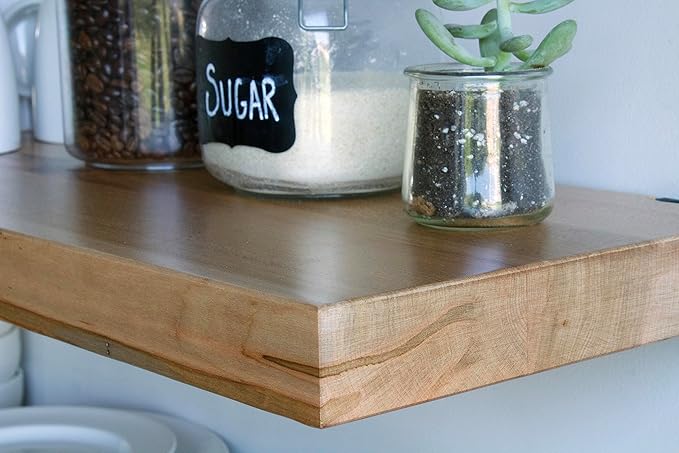 Urban Legacy Deep Floating Shelves | Wormy Maple with Furniture Grade Clear Coat | Low Profile Brackets | Set of 2 (24" x 11" x 2")-Ruum Studio Home