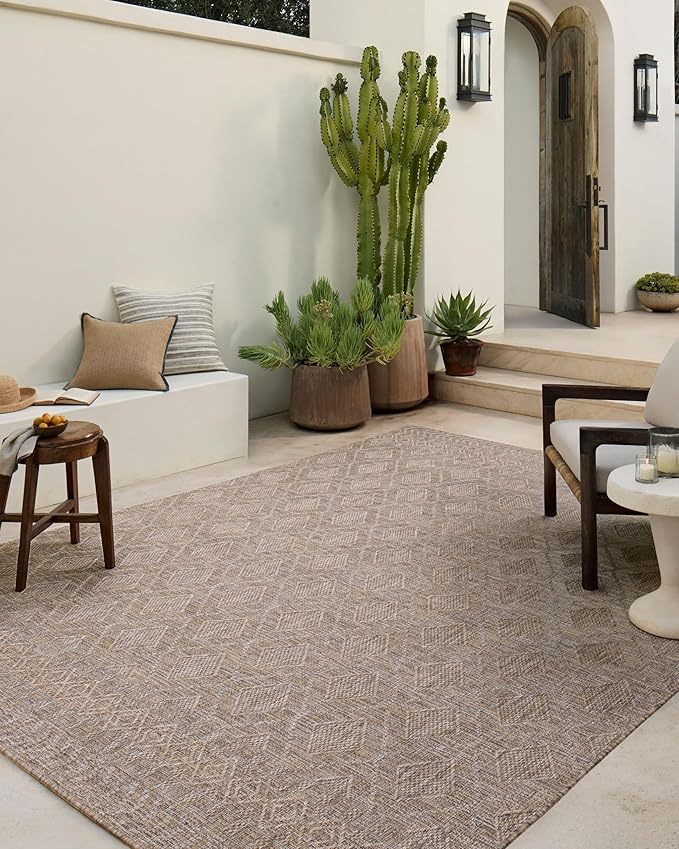 Loloi Amber Lewis Topanga Collection TOP-06 Natural/Mist 6'-7" x 9'-4" Indoor/Outdoor Area Rug-Ruum Studio Home