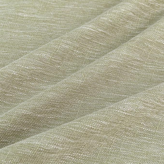 MYSKY HOME Sage Green Sheer Curtains Short Window Treatment Panels Light Filtering Semi Sheer Curtains Boho Farmhouse Style Texture Soft Touch Kitchen Drapes Set, 50" Wide x 63" Long, 2 Panels-Ruum Studio Home