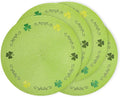 Whaline 4Pcs Round St. Patrick's Day Placemats Embroidered Shamrock Place Mats Green Clover Dinner Table Mats for Home Spring Irish Holiday Birthday Party Decor-Ruum Studio Home