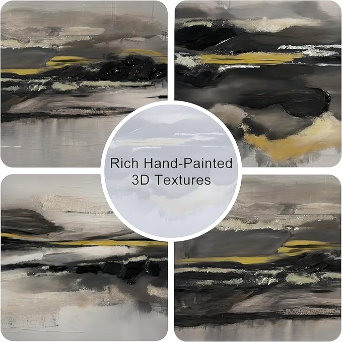 Modern Abstract Framed Canvas Wall Art Set, Neutral Minimalist Wall Decor, Modern Abstract Wall Painting, Minimalist Artworks for Living Room, Bedroom, Dining Room, Office - 16"x24"x3-Ruum Studio Home