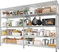 REIBII 69.8" W Storage Shelves 1510LBS Wire Shelving Unit 5 Tier Metal Shelving for Storage Rack Shelves Adjustable Heavy Duty Garage Shelf Pantry Shelves Kitchen Shelving,69.8"Wx15.8"Dx72.4"H,Chrome-Ruum Studio Home