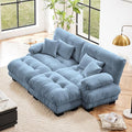 Modular Sectional Sofa, Comfy Cloud Couch Oversized Loveseat with Ottoman, Sectional Couches for Living Room, Modern Chenille U Shaped Couch, Sleeper Deep Seat Sofa with Throw Pillows, Blue-Ruum Studio Home