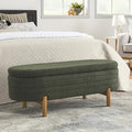 Furniliving 46” Storage Benches, End of Bed Bench with Button-Tufted Large Upholstered Storage Ottoman Teddy Window Bench with Storage Shoe Cabinet Bench, for Bedroom, Entryway, Closet, Green-Ruum Studio Home