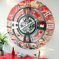 The Gears Clock Real Moving Gear Wall Clock England Line (Red Lava, 24 inches (60 cm))-Ruum Studio Home