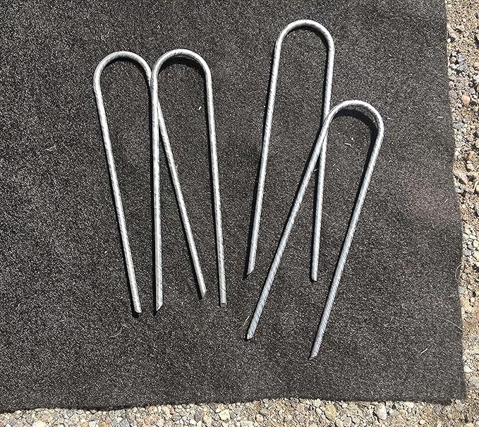 Sandbaggy Galvanized 6-Inch Landscape Staples ~ 9 Gauge Steel - Fabric Pins, Garden Earth Stakes, Ground Cover, Fence Anchors, Lawn Nails ~ Trusted by Organic Farmers Across The USA (200 Staples)-Ruum Studio Home