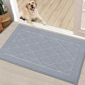 BEQHAUSE Dirt Trapper Door Mat 20" x 32", Doormat Non-Slip Entryway Rugs Washable, Dog Door Mat Stain Resistant and Absorbent Welcome Floor Mat for Front Back Door, Muddy Wet Shoes & Paws, Grey-Ruum Studio Home