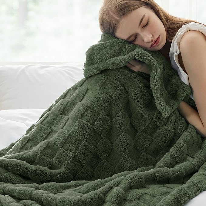 Bedsure GentleSoft Twin Blanket for Bed Bronze Green - Super Soft Cozy Blankets for Women Men Girls, Cute Fuzzy Fleece Throws for Bedroom Couch, 60x80 Inches-Ruum Studio Home