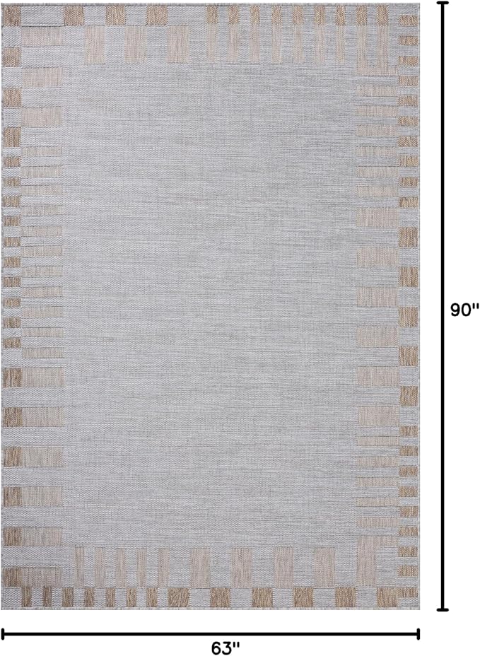 Loloi Amber Lewis Topanga Collection TOP-08 Silver/Natural 5'-3" x 7'-6" Indoor/Outdoor Area Rug-Ruum Studio Home