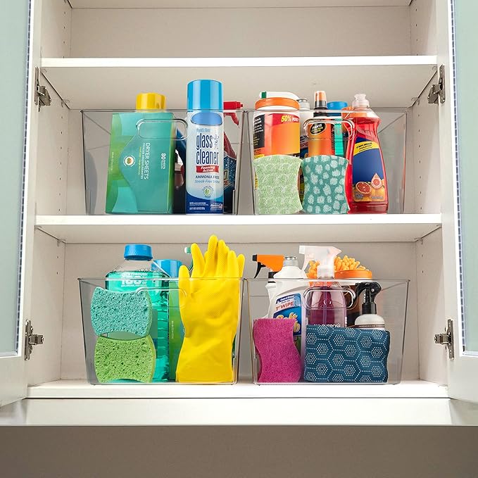 ClearSpace Clear Plastic Storage Bins – XL 6 Pack Perfect Kitchen or Pantry Organization Fridge Organizer and Storage Bins, Cabinet Organizers-Ruum Studio Home