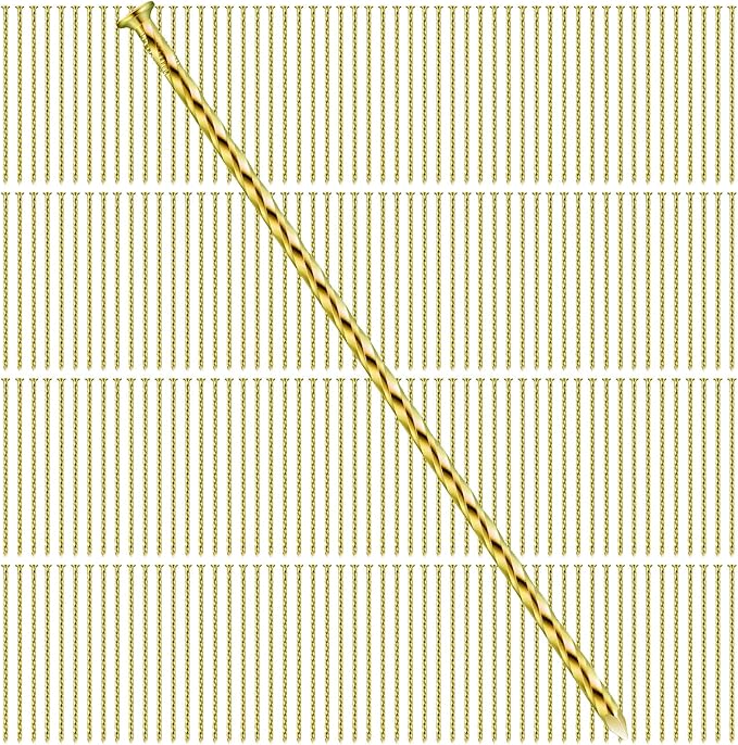 200 Pcs Metal Nails 8 Inch Artificial Spikes Galvanized Spiral Landscape Stakes Edging Spikes Garden Stakes for Fake Landscaping Grass Ground Lawn(Gold)-Ruum Studio Home