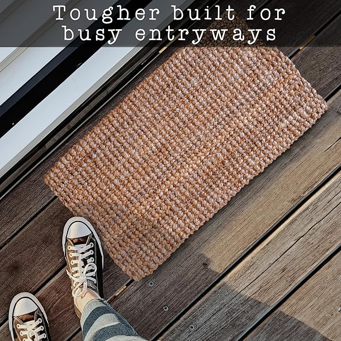 Jute Doormat 30x17 Inch, Jute Entryway Rug, Braided Doormat, Natural Woven Welcome Mat-Ruum Studio Home