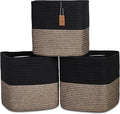 NaturalCozy 13 Inch Cube Storage Bins Cotton Rope Woven Baskets for Organizing 3-Pack | 13 x 13 Storage Cubes | Fabric Square Storage Baskets for Shelves Organizer, Kids Toy Bins, Closet Baby Nursery-Ruum Studio Home