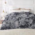 Bedsure GentleSoft Fluffy Sherpa Fleece Faux Fur Blankets Queen Size for Bed, Bedroom Decor Winter Thick Warm Full Queen Blankets, Fuzzy Plush Soft Heavy Mink Tie Dye Grey Bedding Cozy Gifts, 90x90-Ruum Studio Home