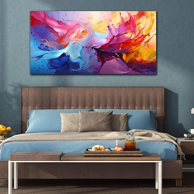 GUGIKA Abstract Wall Art for Living Room, Colorful Canvas Wall-Art for Bedroom, Print, 29x59 Inches-Ruum Studio Home