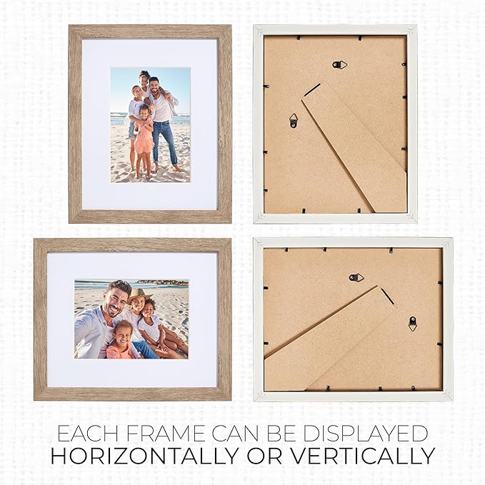 Sheffield Home 4 Piece Gallery Wall Frame Set, 8x10 Inch, Light Natural-Ruum Studio Home