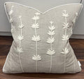 VAGMINE Hand Embroidered Daisy Accent Throw Pillow Cover - 18x18 Inches Square - 100% Linen Natural Decorative Cushion Cover for Couch, Sofa, Bed - Textured Embroidery - Boho Floral Home Décor-Ruum Studio Home