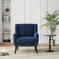 UIXE Accent Chair, Velvet Upholstered Armchair for Living Room, Modern Club Arm Chairs Comfy Single Sofa Button Tufted Bedroom Reading Seat - Royal Blue, Set of 1-Ruum Studio Home