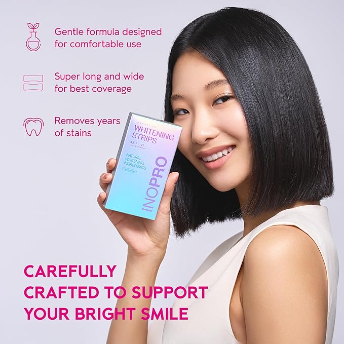 Teeth Whitening Strips 21 Treatments Kit - Teeth Whitener, Peroxide Free, Enamel Safe Green Whitestrips, Deep Stains Removal - Instant Teeth Whitening Without The Harm (42 Strips)-Ruum Studio Home