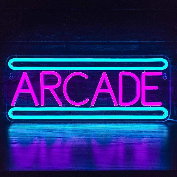 Arcade Neon Sign Arcade Neon Light for Wall Decor USB Powered Dimmable Arcade LED Neon Lights Sign for Game Room for Game Room Recreation Living Room Birthday Gift Man Cave Bedroom Decor-Ruum Studio Home