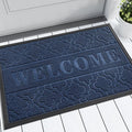 Yimobra Welcome Mat Outdoor Indoor, All-Season Waterproof Front Door Mat Outside Entrance, All-Weather Heavy Duty Non-Slip Doormat, Low Profile Porch Patio Entrance Mats, 36x24, Blue-Ruum Studio Home