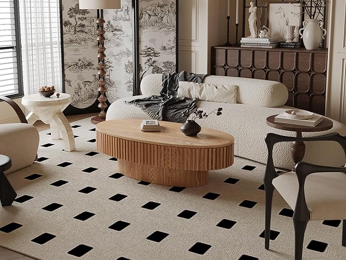 47.2''Oval Coffee Table with Storage, Mid Century Modern Drum Center Tables with Lid Fluted Solid Wood Side Coffee Table Pedestal Tea Table for Living Room, Bedroom, Apartmen-Natural-Ruum Studio Home