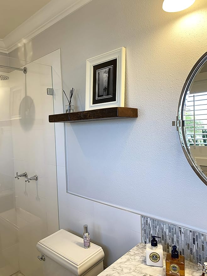 joelsantiques 36 Inch Wooden Floating Shelves for Wall - 36x6x2 in - Made of Natural Wood - Long Heavy Duty Rustic Wall Shelves for Bedroom - Perfect for Living Room, Kitchen - Medium Brown-Ruum Studio Home