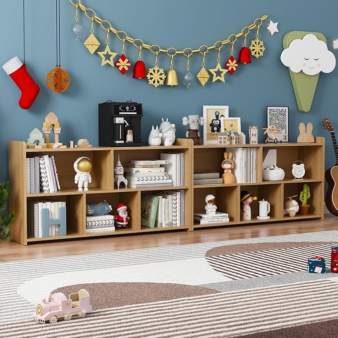 Book Shelf, 5 Cubes Storage Organizer, Open Bookshelf Wooden Bookcase, Freestanding Wooden Bookshelf Cube Shelf for Bedroom, Living Room-Ruum Studio Home
