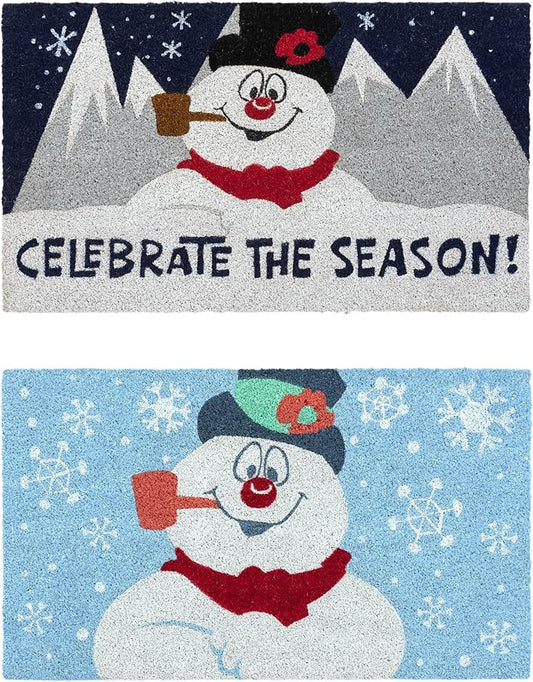 Gertmenian Paramount Frosty Coir Doormat - 2x3 Welcome Mat (2-Pack), Ideal for High Traffic Areas in Front Door, Garage, Entryway - Blue/Celebrate, 80026-Ruum Studio Home