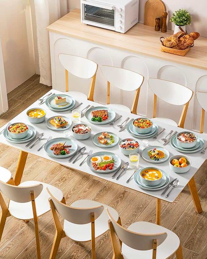 vancasso ANYA 24 Pieces Plates and Bowls Set, Mint Green Dinnerware Sets, Reactive Glaze Dishes Set for 8, Ceramic Dishware Sets Kitchen Dinner Set, Microwave & Dishwasher Safe-Ruum Studio Home