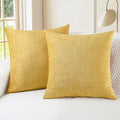CaliTime Throw Pillow Covers Decorative 16 X 16 Inches Pack of 2 Cozy Soft Chenille Cushion Cases for Couch Sofa Bed Living Room Home Gold-Ruum Studio Home