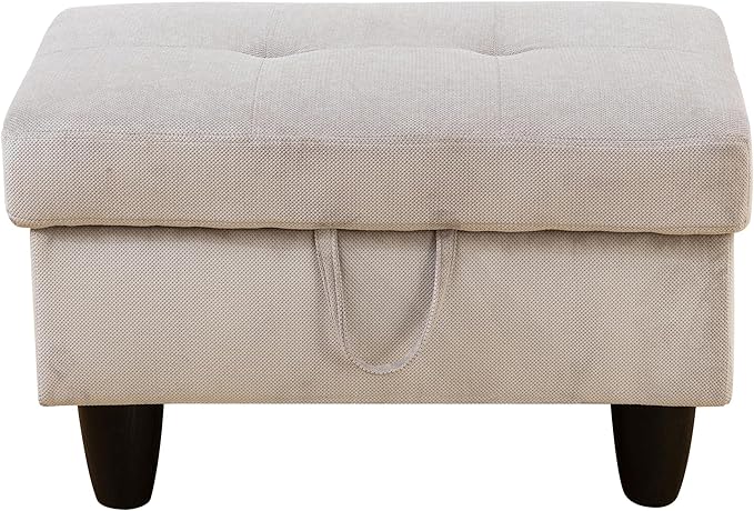 Ottoman Rectangular Storage Ottoman Bench, Footrest Stool Footstool with Lid for Living Room, Bedroom, Entryway, Brown, 28.5"x19"x17.5"-Ruum Studio Home