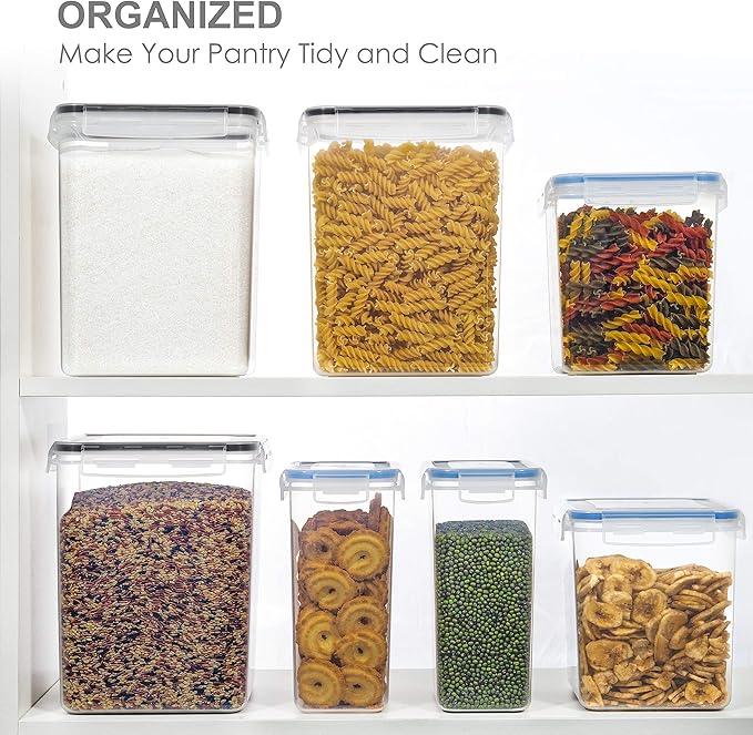 Large Food Storage Containers with Lids Airtight 6.5L / 5.9 quart, for Flour, Sugar, Baking Supply and Dry Food Storage, PANTRYSTAR 2PCS BPA Free Plastic Canisters for Kitchen Pantry Organization-Ruum Studio Home