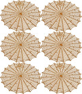 Sfcddtlg 6 Pcs Halloween Spider Web Placemats- 15"" Heat Insulation Halloween Placemats Spider Web Table Mats- Hollow Out Spiderweb Coasters Placemat for Dining Table Halloween Decoration (Brown)-Ruum Studio Home