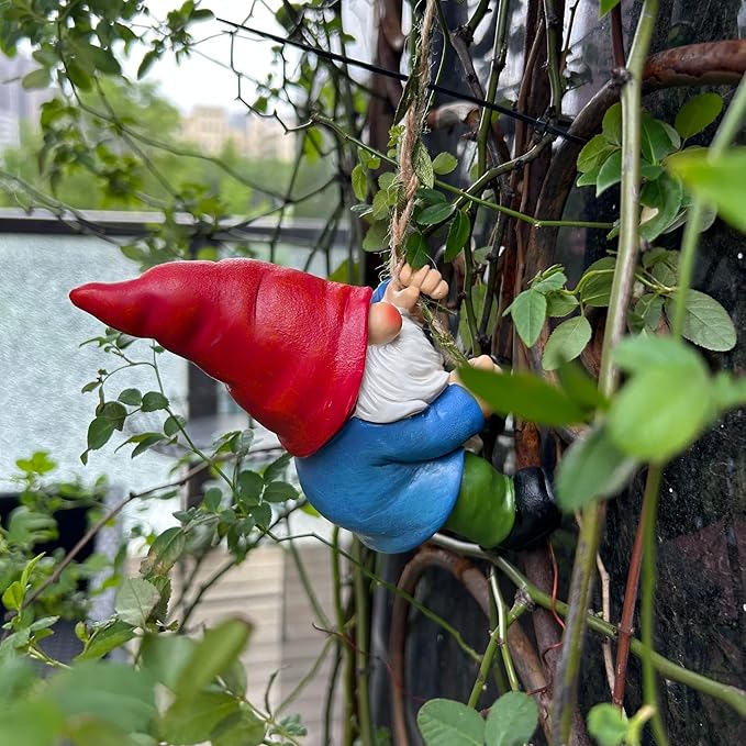 Hanging Gnome Garden Statue Decoration,Climbing Gnomes Statue Figurine Ornament for Indoor Outdoor Home Garden Decor-Ruum Studio Home