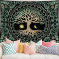 FORATER Tree of Life Wall Hanging - Aesthetic Sun and Moon Tapestry with Vintage Paisley Flowers (53 x 61 inches, Multicolor) for Bedroom, Living Room, Dorm-Ruum Studio Home