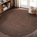 CAMILSON Easy Jute Round Rug 6ft Indoor Outdoor Brown Color Fiber Area Rugs for Living Room Patio and Kitchen Rug, Solid Boho Woven Design Easy-Cleaning, Washable Outside Carpet Alfombras (6 Round)-Ruum Studio Home