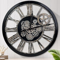 HOIBAI Large Wall Clock, Wall Clocks for Living Room Decor 36 Inch Farmhouse Vintage Rustic Kitchen Wall Decor Vintage Roman Oversized Wall Clock for Home Bedroom House, Moving Gears Clock-Ruum Studio Home