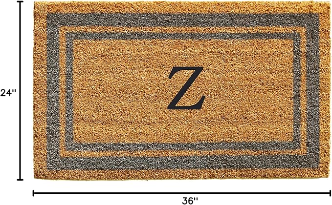 Calloway Mills 153022436Z Periwinkle Border 24" x 36" Monogram Doormat, (Letter Z)-Ruum Studio Home